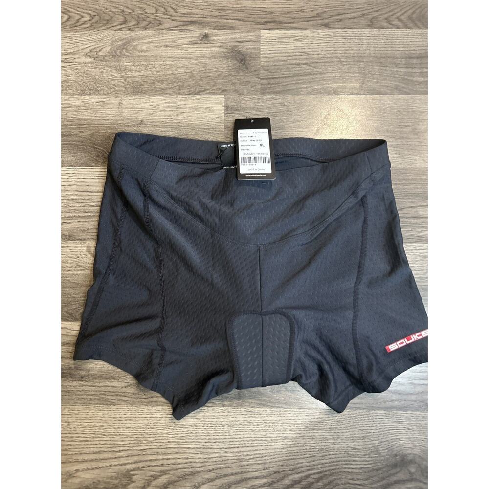Souke Sports Cycling Shorts Womens XL Padded Bike Stretch Black Jersey Logo